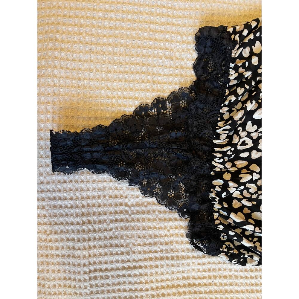 Free People Bare It All Bodysuit Black & White Combo Draped Back V Neck Medium - Picture 7 of 15